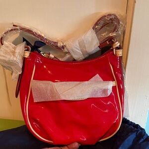 Dooney & Bourke Glossy Red Mini Margot Crossbody Shoulder Bag
